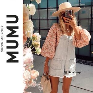 Show Me Your Mumu Trude Denim Romper in Lakeridge XS